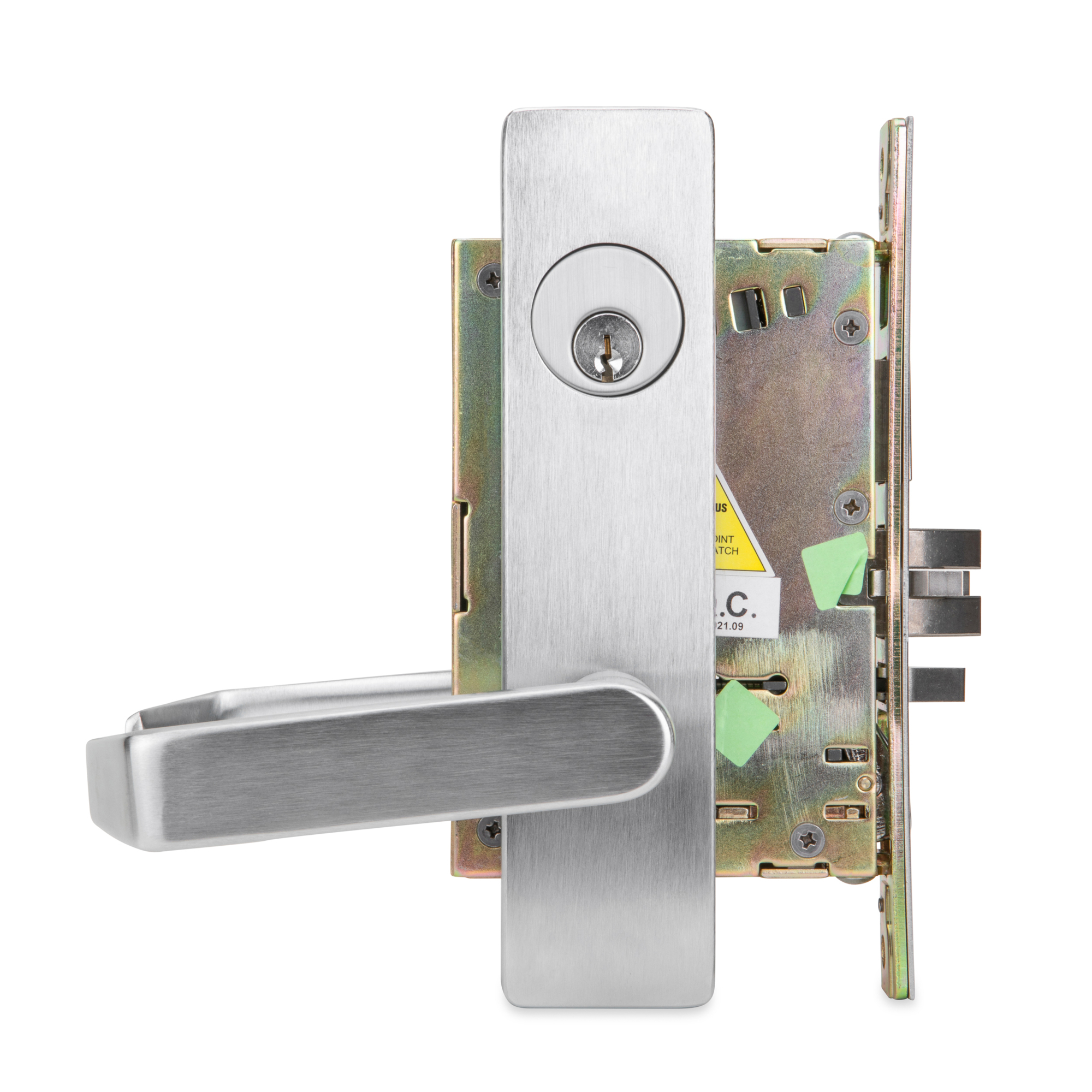 Trans Atlantic DXML Series Grade 1 Entry Mortise Door Lock Handle — Brushed Chrome, Right-Handed Lever, Model# DL-DXML53SSRH-US26D